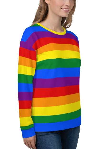 Rainbow Gay Flag Sweatshirt / Unisex Size symbol of lesbian, gay, bisexual, transgender, and queer pride and LGBTQ social movements