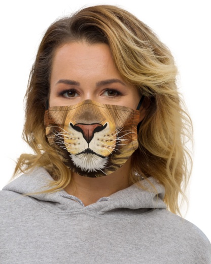 Lion Face Mask with Filter Pocket lioness cat cats kittens