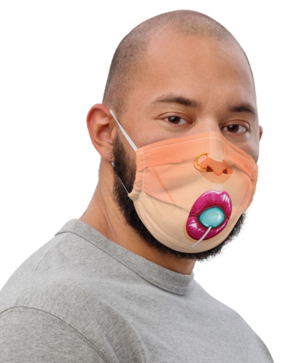 Girly Lips with Lollypop Protective Face Mask