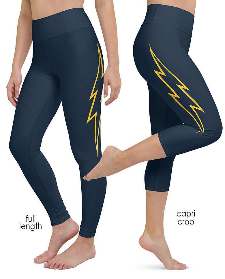 Los Angeles Chargers Game Day Football Uniform Yoga Leggings - Sporty Chimp  legging, workout gear & more