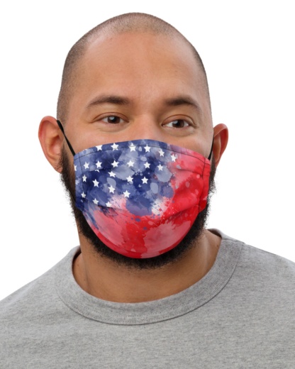 Grungy USA American Flag Mask with Filter Pocket patriotic patriot