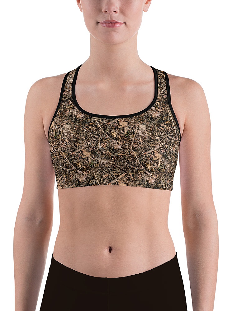 Branches & Twigs Realistic Camouflage Sports Bra