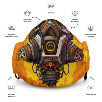 Gas Mask Face Mask with Filter Pocket