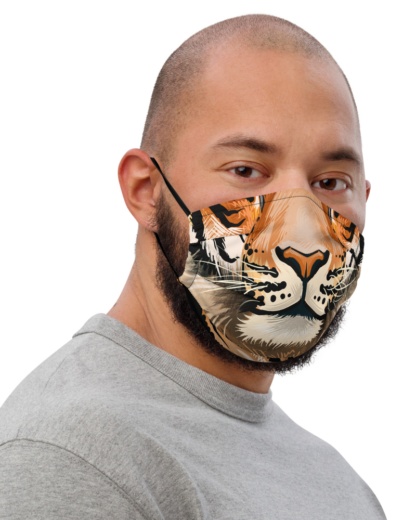 Tiger Face Mask with Filter Pocket Big Cat felion