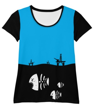 Dead Fish Skeleton Oil Rig Environment T-shirt for Athletic Women