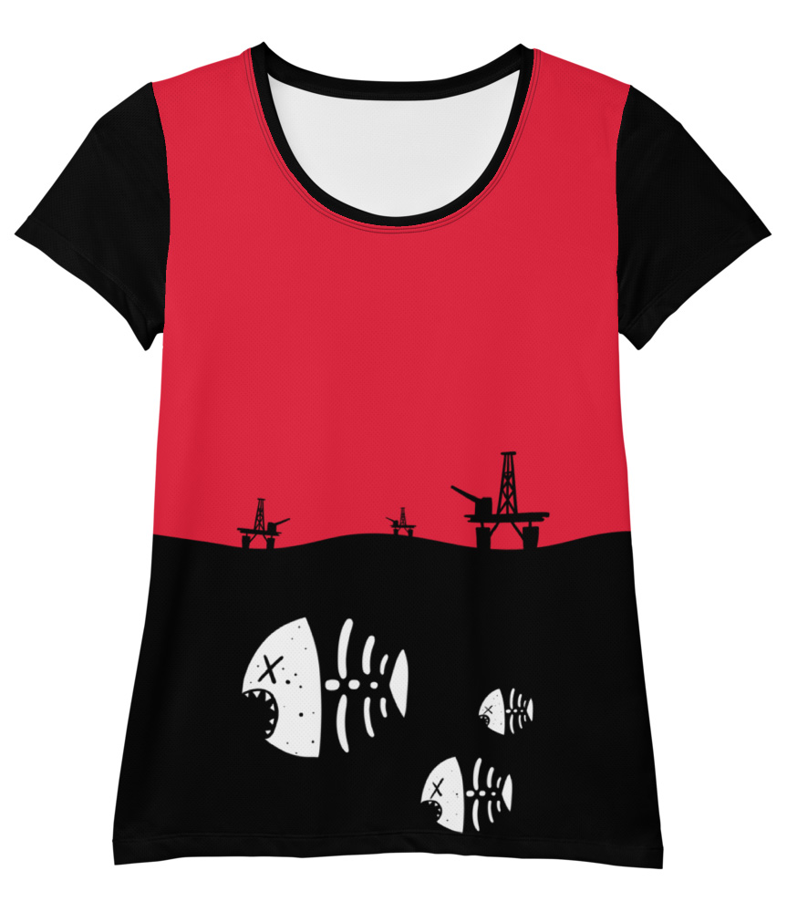 Dead Fish Skeleton Oil Rig Environment T-shirt for Athletic Women - Sporty  Chimp legging, workout gear & more