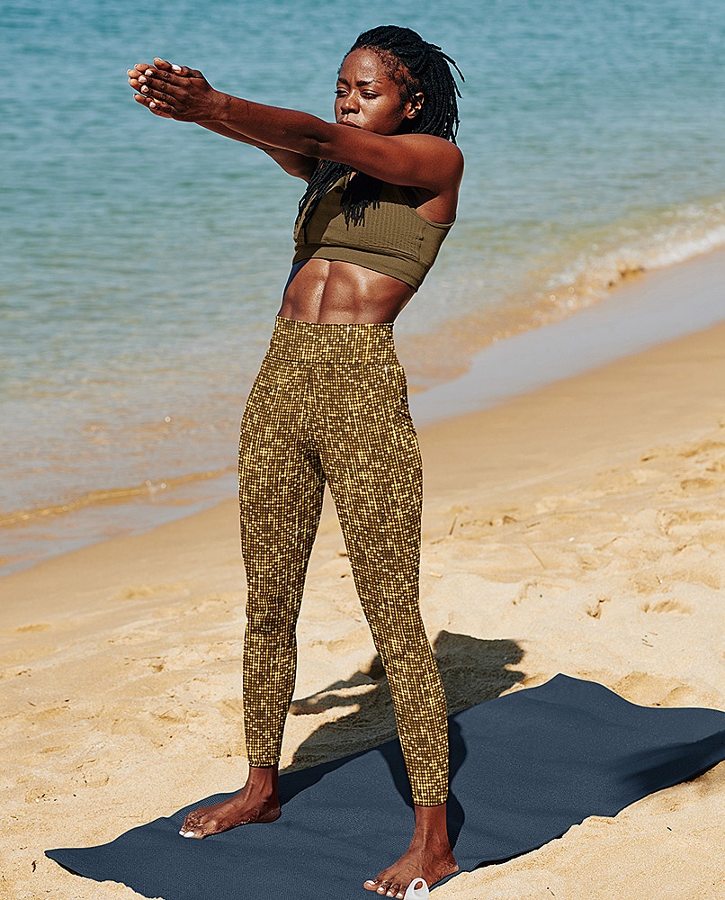 Shimmery Gold Yoga Leggings - Sporty Chimp legging, workout gear & more