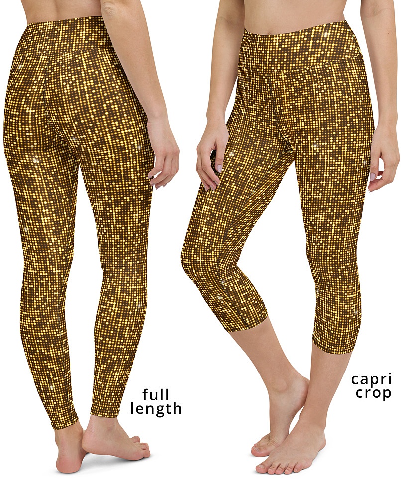 Shimmery Gold Yoga Leggings - Sporty Chimp legging, workout gear & more