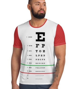 Eye Test Snellen T-shirt for Men / Athletic Short Sleeve exam doctor optometrist