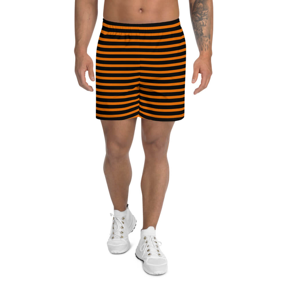 Horizontal Stripes Men's Athletic Shorts - Sporty Chimp legging