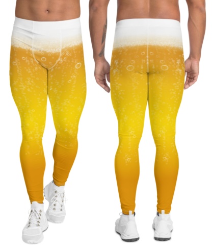 Bubbles & Foam Beer Leggings for Men Lager party yellow