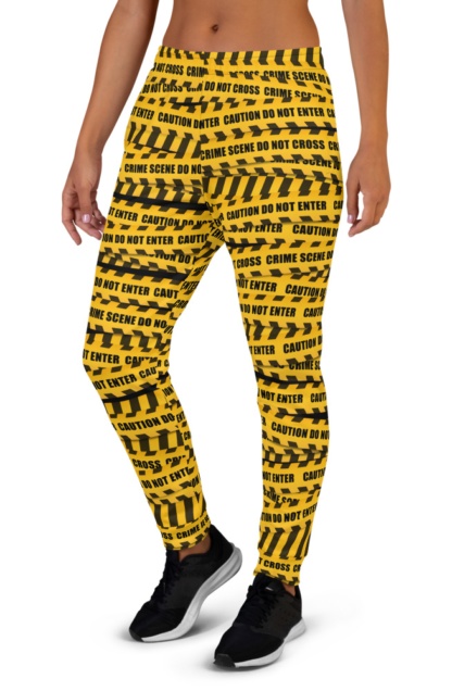 Warning crime scene Yellow Caution Tape Joggers for Women