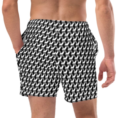 3D Geometric Striped Swim Trunks for Men - Sporty Chimp legging ...
