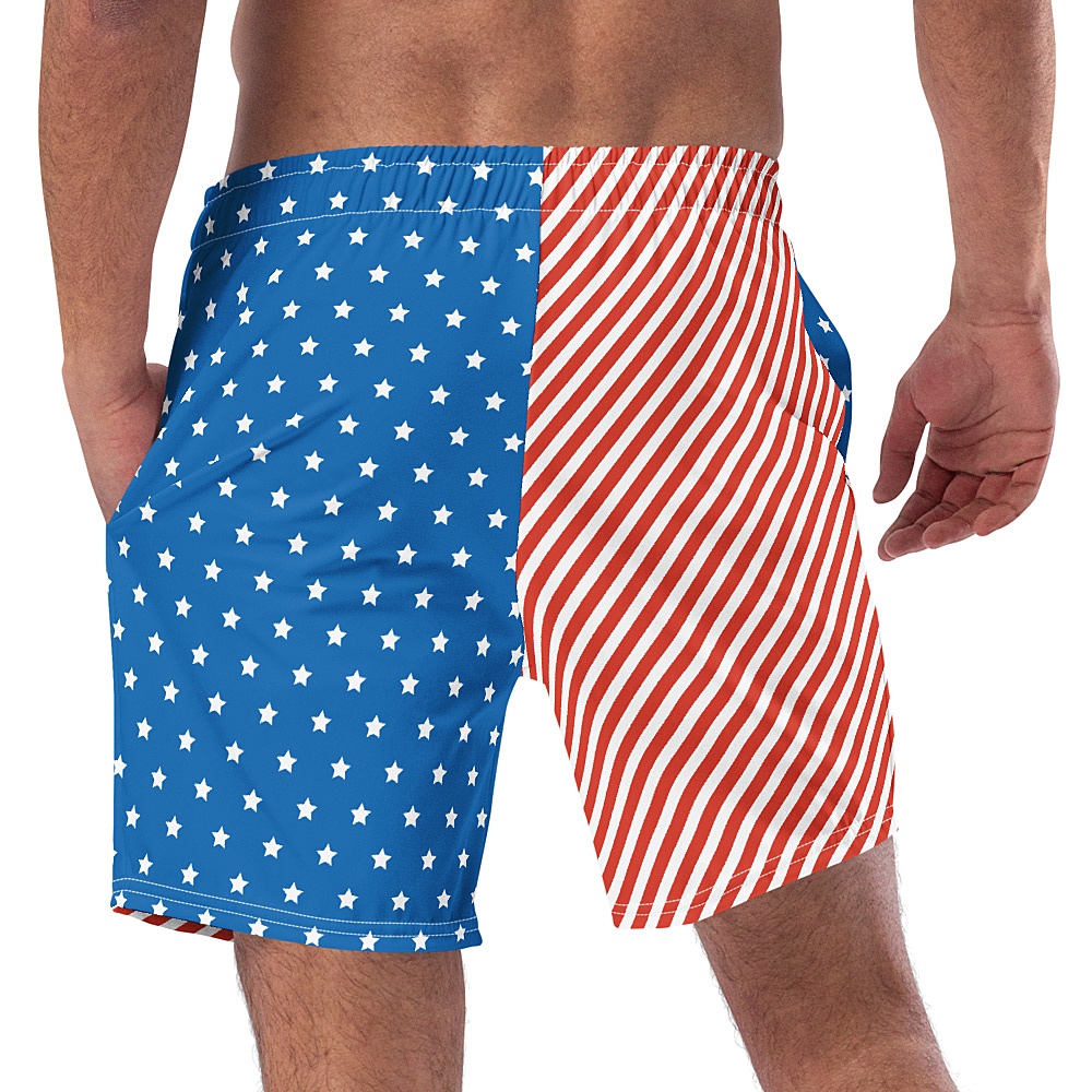 Boys  Patriot Swim Trunks American Flag Swimwear Shorts USA Swimtrunk 