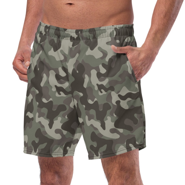 Camouflage Swim Trunks for Men - Sporty Chimp legging, workout gear & more