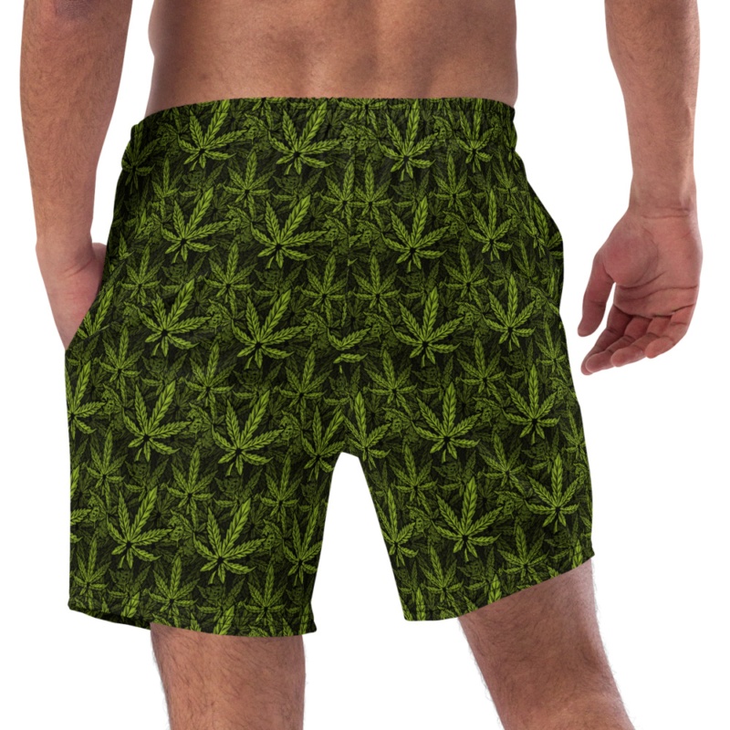 Marijuana Pot Leaf Swim Trunks for Men - Sporty Chimp legging, workout ...