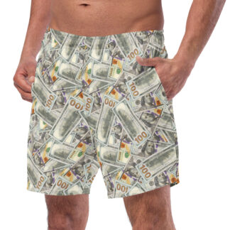 US USA Greenback 100 Dollar Bills Money Swim Trunks for Men Bathing Suit Shorts