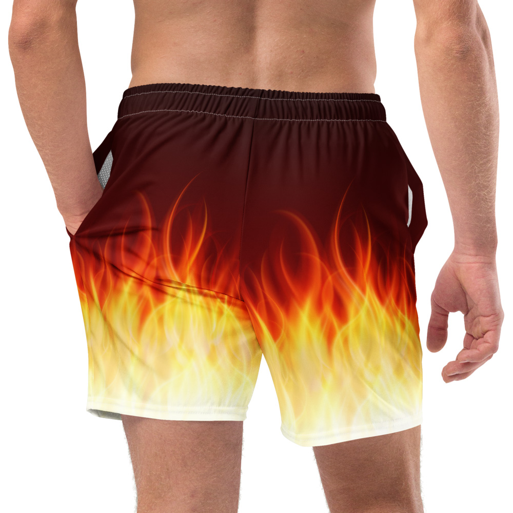Running Flame Fire Swim Trunks for Men - Sporty Chimp legging, workout ...