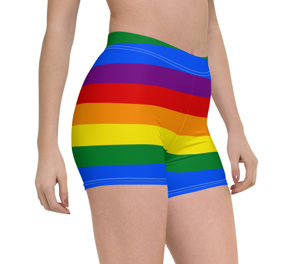 Gay Flag Exercise Shorts - Sporty Chimp legging, workout gear & more