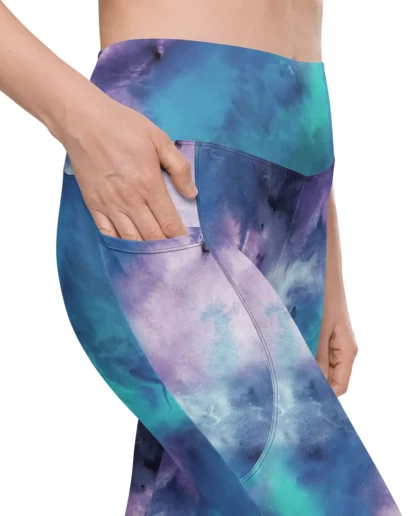 Watercolor Painted Leggings with Pockets