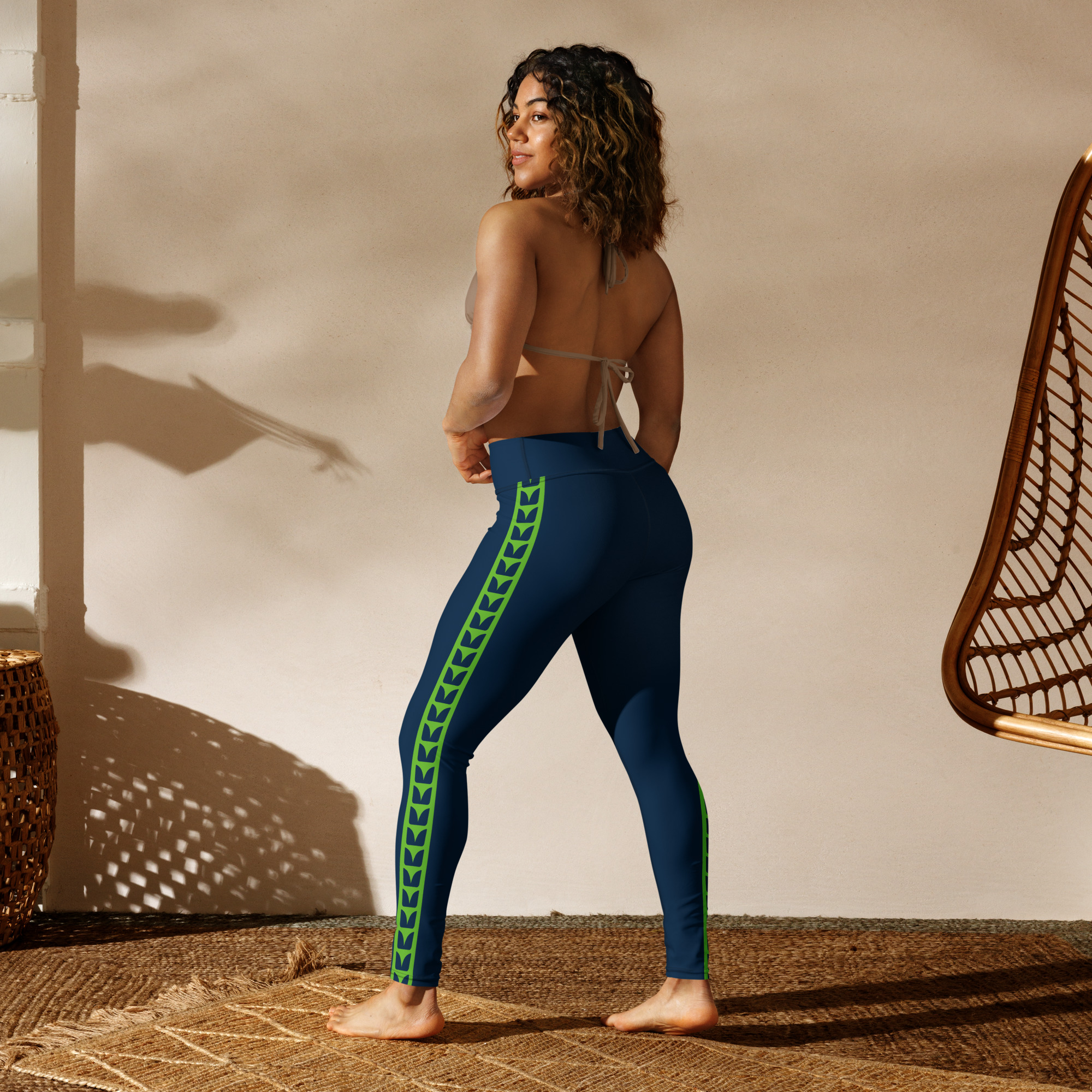 Fashion Women Plaid Printed Yoga Pants Sport High Waisted Leggings Workout  Pants
